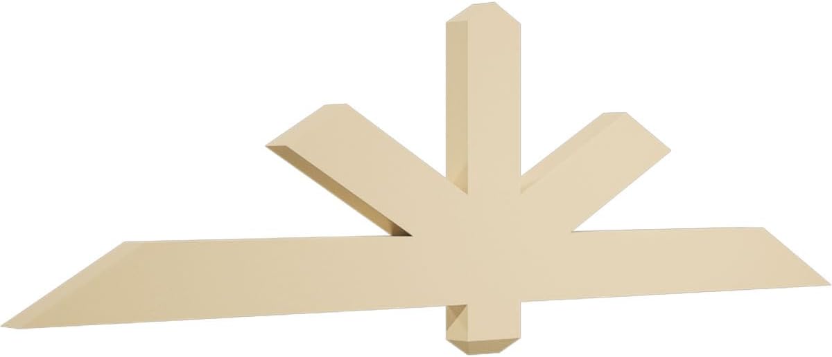 60"W x 17 1/2"H x 2"D x 4"F, 7/12 Pitch, Kennewick Signature Urethane Gable Bracket, Primed Tan