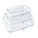 3PCS Clear Hard Shell Zipper Cases, Waterproof Travel Toiletry Toys Bags