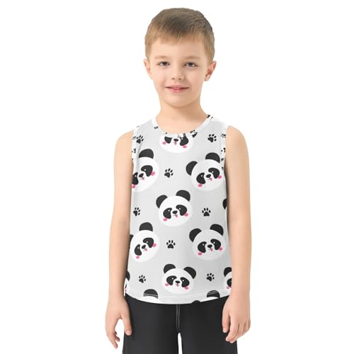 J JOYSAY Panda Paw Gray Boys Tank Top Sleeveless Muscle Shirts Quick Dry Kids T-Shirts 3-15T2