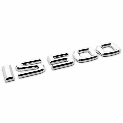 Image of 1PC 1993-2020 Car Tailgate Trunk Lid is 500 Letter Logo Nameplate Badge Emblem (Silver)