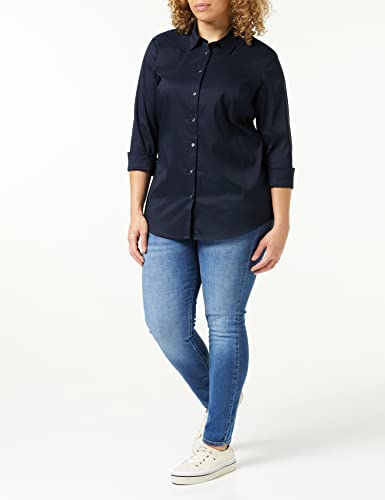Tommy Hilfiger Damen Bluse Heritage Slim Fit Elegant, Blau (Midnight), 46 2