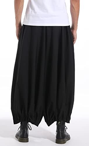 PACEIADTA Mens Casual Harem Pants Loose Hippie Aladdin Harajuku Skirts Trousers3