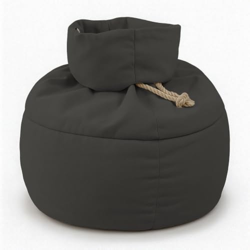 Poufff Original - Pouf Sacco Made in Italy | Poltrona a Sacco con Imbottitura Eco Soft Brevettata | Silenziosa e Durevole | Sfoderabile, Lavabile e Sostenibile | Design Italiano (Dark grey)