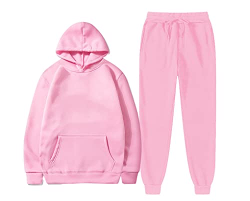 Ensemble sweat à capuche et pantalon en polaire rose XXXL pour homme et femme