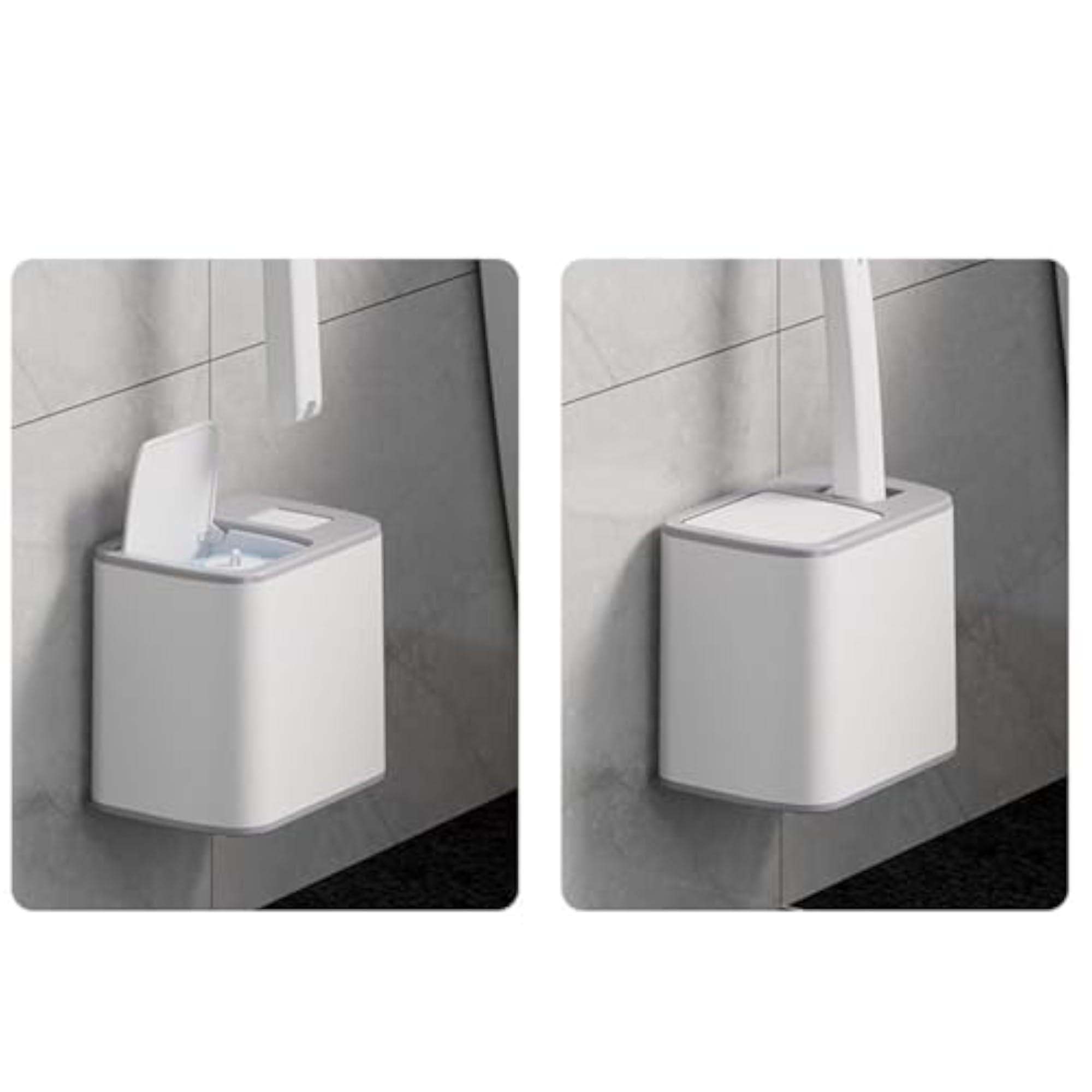Disposable Toilet Brush and Holder Set, Automatic Flip Lid