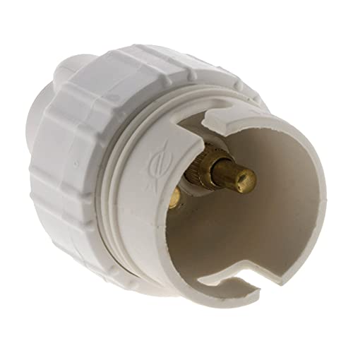 Zenitech 3 x B22 Nylon sockets with 1 Ring, White