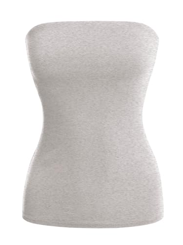 Image of MixMatchy Women's Stretchy Strapless Tube Top Y2K Bandeau Top