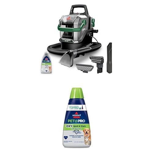 BISSELL® Little Green® Pet Pro Portable Carpet Cleaner Portable Carpet and Upholstery Deep Cleaner, Car/Auto Detailer + BISSELL® PET PRO OXY Spot &amp; Stain Formula, 32 oz., 2034