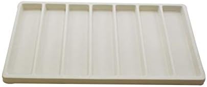 Miniatura 6 de N'icePackaging Bandeja de almacenamiento flocada con 7 ranuras, color marfil, para joyería y organización de mercancías, 6 unidades