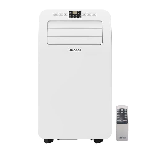 Nobel Portable Air Conditioner 12000 BTU, Auto Swing, Low Noise, 24 Hour Timer, Remote Control, Rotary Compressor, R410A Refregrent, LED Display, 360 m3/h Air Flow Volume NPAC12C White
