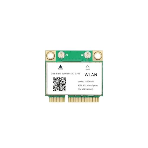 Image of Legacy Mini-PCIe Wi-Fi Card for Intel 3165 | Half Mini PCIe Network Card | 433 Mbps with Bluetooth 4.0 Support | HMC WLAN Replacement Part 3165.HMWG Wi-Fi Card 3165HMW