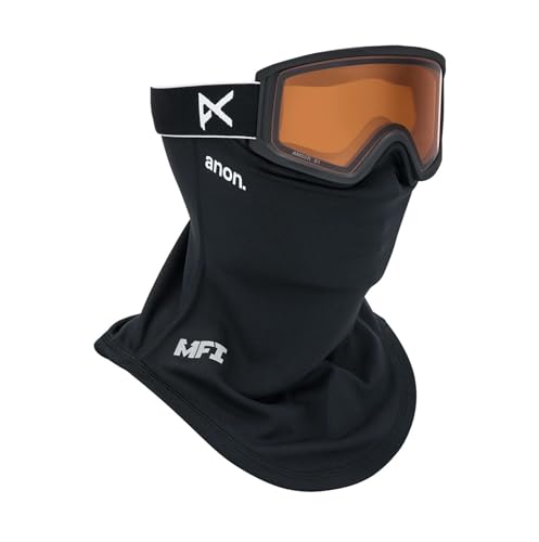 Anon Kids' Tracker 2.0 Snow Goggles + MFI Face Mask (Frame: Black, Lens: Amber (55% / S1), One Size)