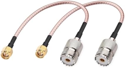 Handheld Antenna Cable SMA Male to UHF SO-239 Female Connectors 6'' Pack of 2 for Amplifier