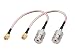 DHT Electronics Handheld Antenna Cable SMA Male to UHF SO-239 Female Connectors 6'' Pack of 2