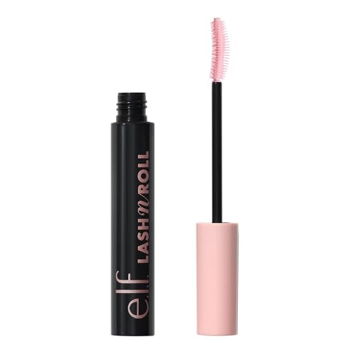e.l.f. Lash N Roll Mascara Curling Mascara for Visibly Lifted Eyelashes Lifts and Separates Eyelashes Long-Lasting Formula Vegan & Cruelty Free Deep Brown 9.2 g