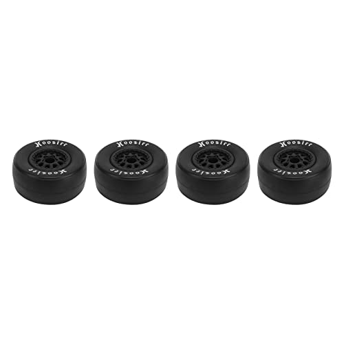 1/10 Scale RC Car Tires Rubber Tires Plastic Wheel Hubs for 1/10 Off Road Remote Control Car 4Pcs