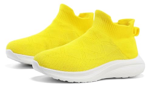 FUNCOS Kids Knit Sock Sneakers | Machine Washable Non-Slip Shoes for School & Tennis | Lightweight Walking Play Shoes for Little Kid/Big Kid3