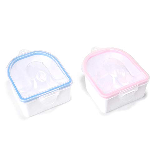 Rolabling 2 PCS Nail Soaking Bowl Nail Soak Off Bowl Acrylic Nail Remover Tool Acetone Nail Polish Remover Bowl Nail Soaker Tray Manicure Tool