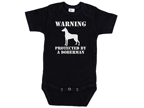 Image of Ebenezer Fire Warning Protected By/Doberman Onesie/Unisex Baby Bodysuit