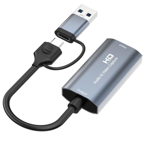 Image of SANCY USB to HDMI Capture Card - Full HD 1080P@60Hz, Plug & Play Video Recorder and Streaming Device - Black