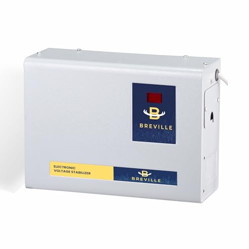 Image of Breville 4kVA Double Booster Digital Voltage Stabilizer Upto 1.5 Ton AC | 100V-285V | Digital Display | Low & High Voltage Protection for Inverter, Split & Window AC | 3-Year Warranty (Grey)