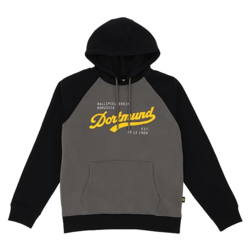 Borussia Dortmund BVB Explorer Sweat à Capuche Noir/Gris Taille L, Noir, L