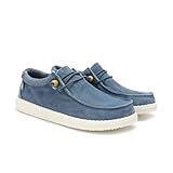 WALK IN PITAS | WP150 WALLABI Washed | Mocasines de Hombre | Náuticos Casual | Zapatillas de Tela | Zapatos sin Cordones | Deportivas Casuales | Calzado de Walkinpitas | Azul 44