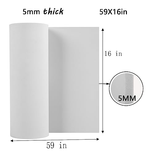 AMZQNART EVA Foam 5mm, Cosplay Foam Roll 16 x 59in(6.5sqft)White, Suitable for Large Foam Cosplay Modeling, DIY Projects, Crafts, Ultra High Density 90 kg/m3. - Image 2