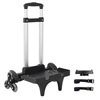 Faltbarer Rucksack-Gepäckwagen – tragbarer Rollwagen mit 3 Rädern mit Gurt und Kantenschutzboden, robuste Aluminium-Klappkarre für Reisen, Pendeln, Einsatz und den täglichen Gebrauch