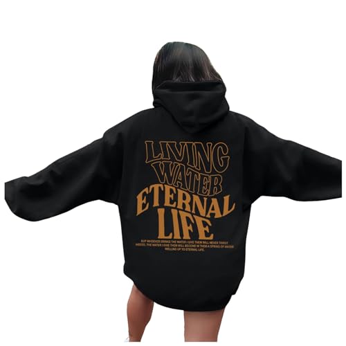 Sudadera de mujer con capucha negra talla S y bolsillos funcionales