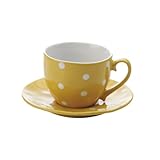 Maxwell and Williams Sprinkle Cup and Saucer, Yellow