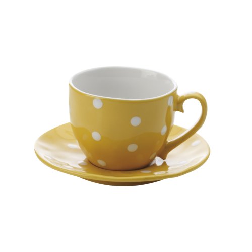 Maxwell and Williams Sprinkle Cup and Saucer, Yellow