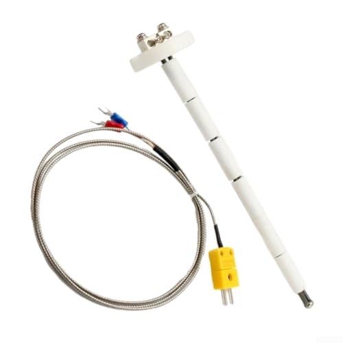 Sensor de termopar tipo K de alta temperatura para sonda de horno de cerámica 1,300.0 °C 1300 ℃ Sensores de temperatura (250 mm)