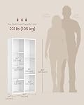 VASAGLE Custos Collection - Bookshelf, Bookcase, Cube Shelf with 7 Compartments, 9.4 x 19.7 x 41.7 Inches, Storage Shelf, for Living Room, Home Office, Dining Room, Cloud White ULBC27WT