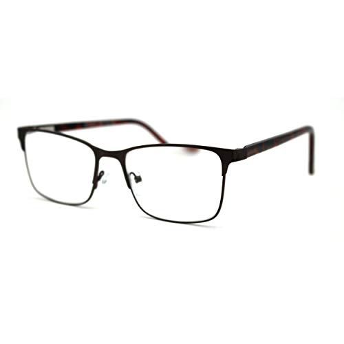 Mens Metal Half Rim Rectangular Reading Glasses