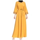 kleider indien Frauen Muslim Maxikleid Robe - Damen Übergröße Stickerei Abaya Kaftan Lange Ärmel Jahrgang Cocktailkleider Mode Frauen Muslimische Robe, Ramadan Kaftan Marokkanischen Moslemisches Kostüm Abaya Islamische Kleidung Chiffon Langarm Dame Muslim Lange Ärmel Rundhals Islamisch Maxi Kleid