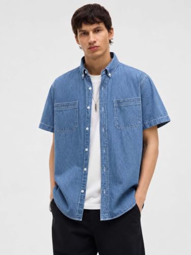 Image of Lymio Shirt for Men | Cotton Denim Shirt for Men | Regular Fit Stylish Long Sleeve Shirts (LMS-48-49)