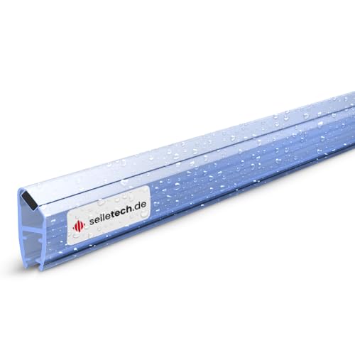 Seiletech.de Junta Magnética UM01 | 2 m | Para Puerta de Cristal de 4 mm, 5 mm y 6 mm | Transparente | Perfil Repelente al Agua | Junta de Ducha | Mampara Con Borde de Goma