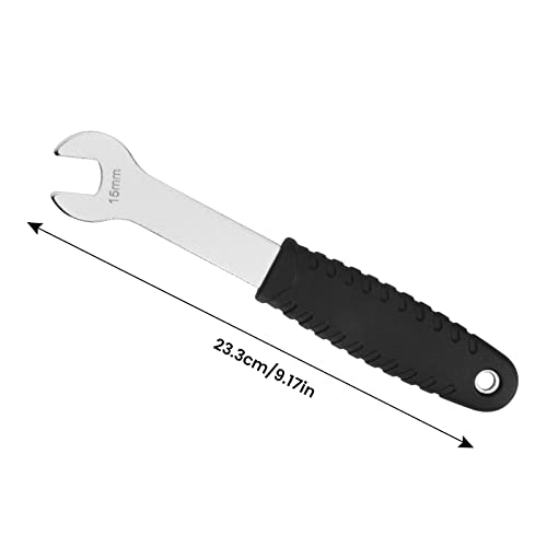 Oumers Pedal Wrench, Long Handle Bike Pedal Spanner 15 mm for Mountain Bike Maintenance, Silver - Image 3