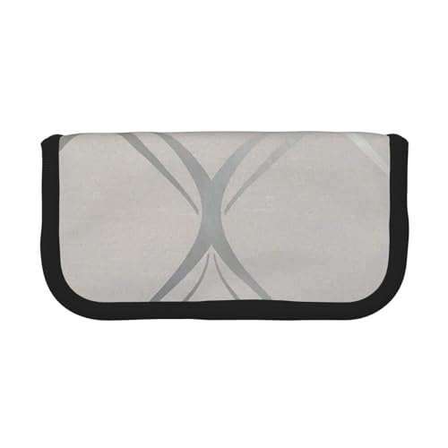 Onda geometrica Astuccio per matite per in per penne a matita di grande capacità argento tela grigio