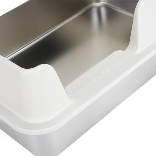 Caja de arena para gatos de acero inoxidable tamaño pequeño miniatura 5