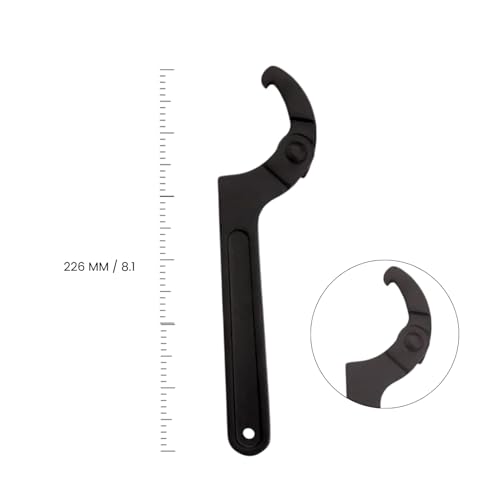 Image of GSK Cut C-Hook Spanner Wrench, 35-75mm Adjustable Pin Spanner, CRV Steel Round Head, for Vehicle and Machinery Maintenance