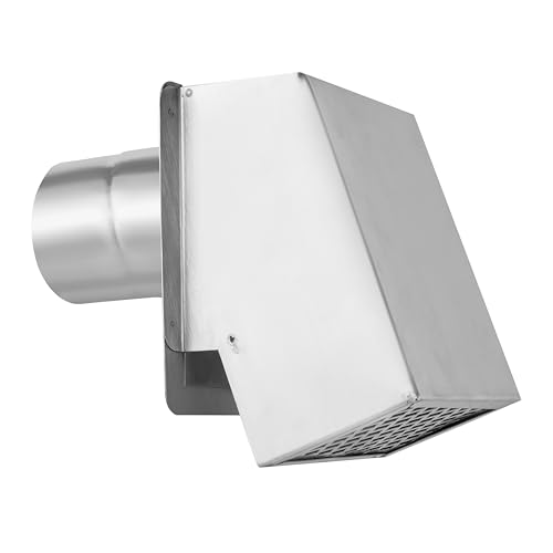 VancEpic 3' T304 Stainless Steel Vent Cover, Direct Venting System for Indoor Gas Tankless Water Heaters, Round Tube Air Ventilation and Vent Pipe Ductwork