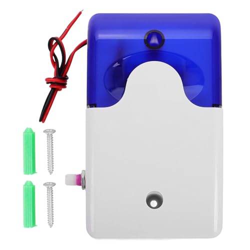 Abaodam Alarma y Ajustable de Antirrobo Luz Intermitente Dispositivo de Seguridad de Plástico Azul para Almacenes y Ambientes
