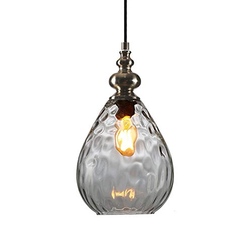 Lustre en verre à tête unique pour bar et comptoir de restaurant