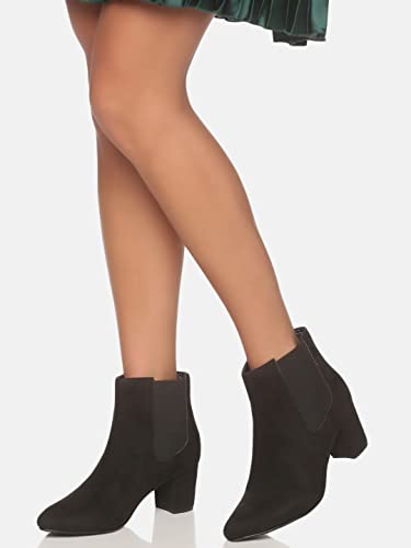 Image of MONROW Monica PU Leather Block Heel Boot for Women