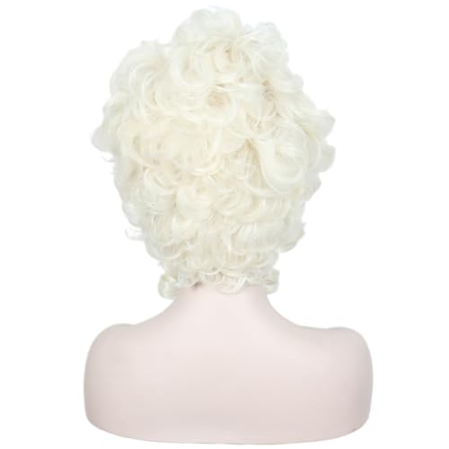 Image of Linfairy 18th Century Short Blonde Wigs Halloween Baroque Wig for Women fits 50s 80s Costume