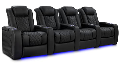 Valencia Tuscany Luxury Edition | Semi-Aniline Italian Nappa Leather 20000 | Power Recline, Power Lumbar Support, Power Headrest, Memory Control, RGB Lighting (Row of 4, Onyx)