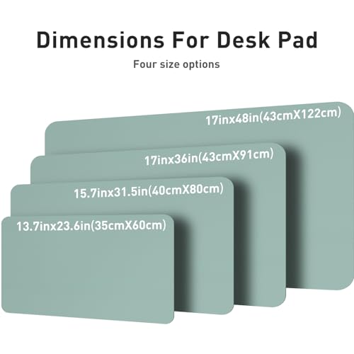 Image of Aothia Leather Desk Pad Protector, Mouse Pad, Office Mat, Non-Slip PU Leather Blotter, Laptop Pad, Waterproof Writing Pad for Office and Home (36 inch x 17 inch, Light Blue)