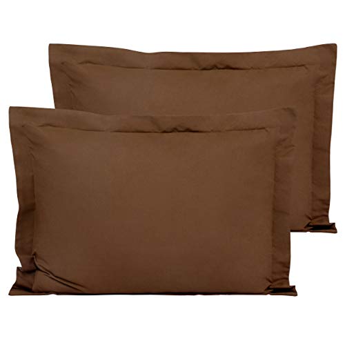FLXXIE Microfiber Standard Pillow Shams Set of 2, Brown
